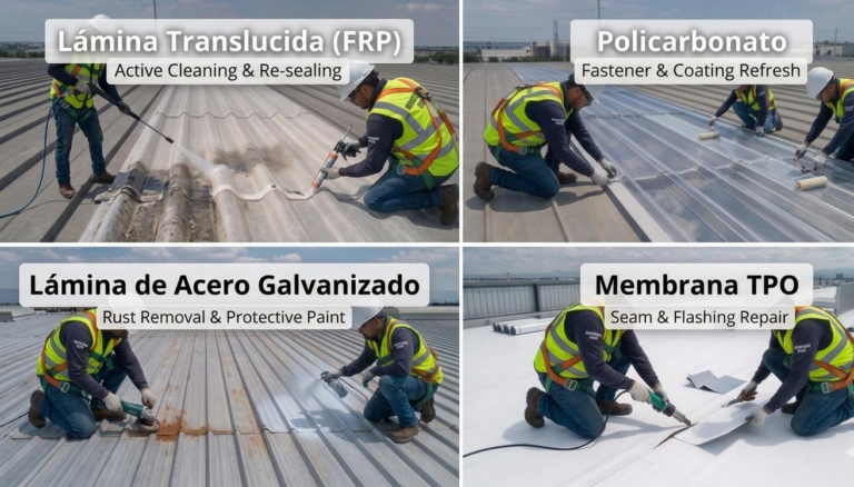 Tipos de láminas para techumbre: galvanizada, pintro, traslúcida y TPO